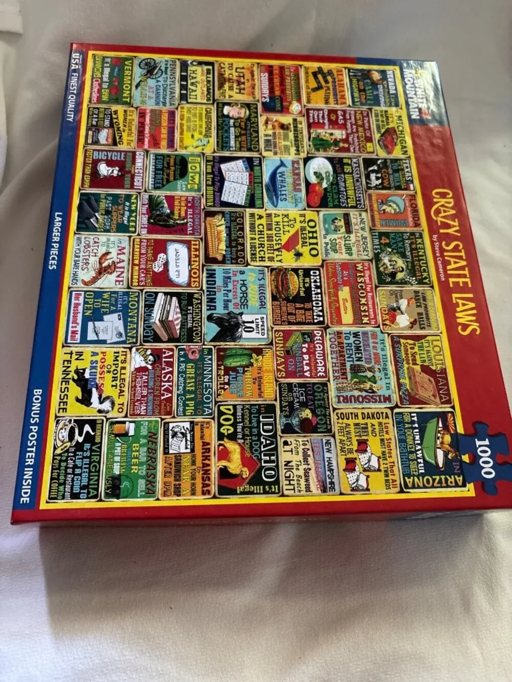 Crazy State Laws Jigsaw Puzzle 1000 Pieces By White Mountain With Bonus Poster I
